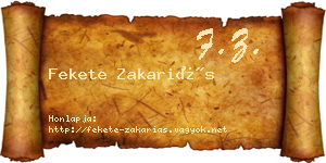Fekete Zakariás névjegykártya